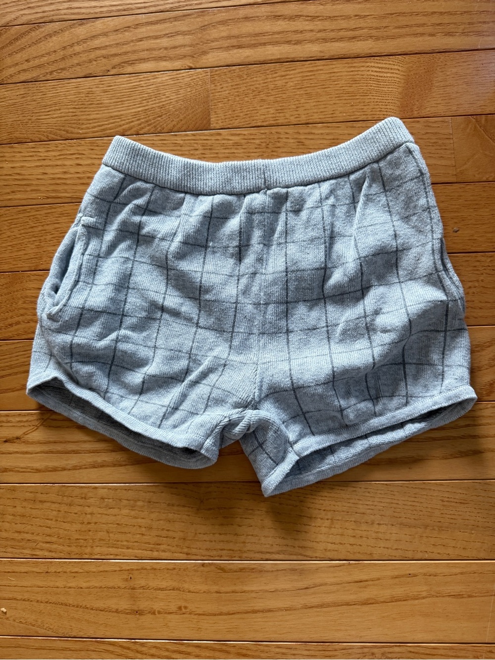 Zara Toddler Light Gray Grid Knit Athletic Shorts
